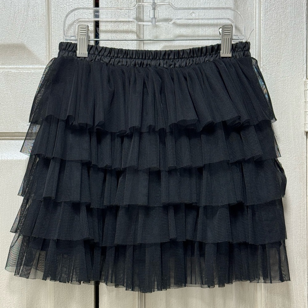 Zara Girls Casual Collection Size 13/14 Black Layered Tulle Skirt